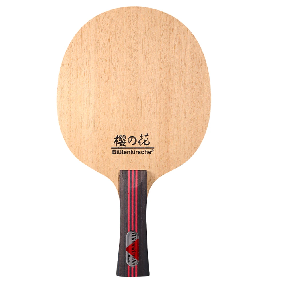 Table Tennis Racket Bottom Plate 5 Layers Pure Wood Ping Pong Blade Paddle Long Handle Wood Color Durable Table Tennis Blade