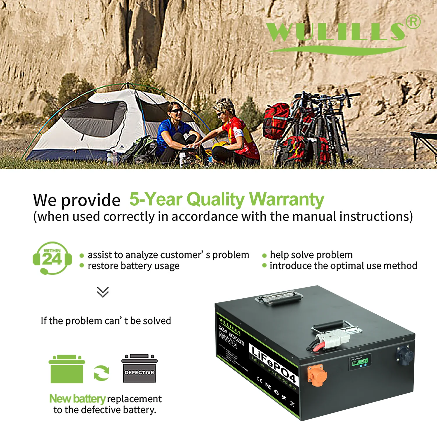 24v 200Ah 12v 400Ah  LiFePo4 Battery Built-in BMS New Great A Lithium iron battery for Solar Power System motorhome No Taxes