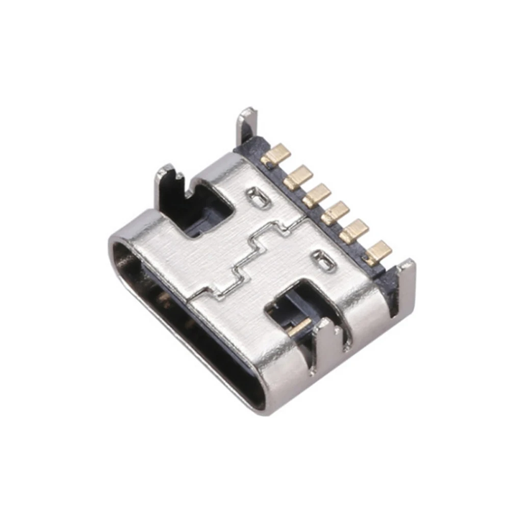 

500pcs 6 Pin SMT Socket Connector Micro USB Type C 3.1 Female Placement SMD DIP For PCB design DIY high current charging