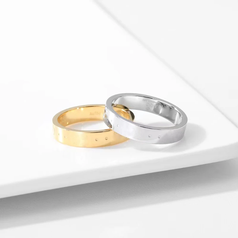 

Luxury brand G Type 18k Gold Ring Copper Gold Plated Simple Style