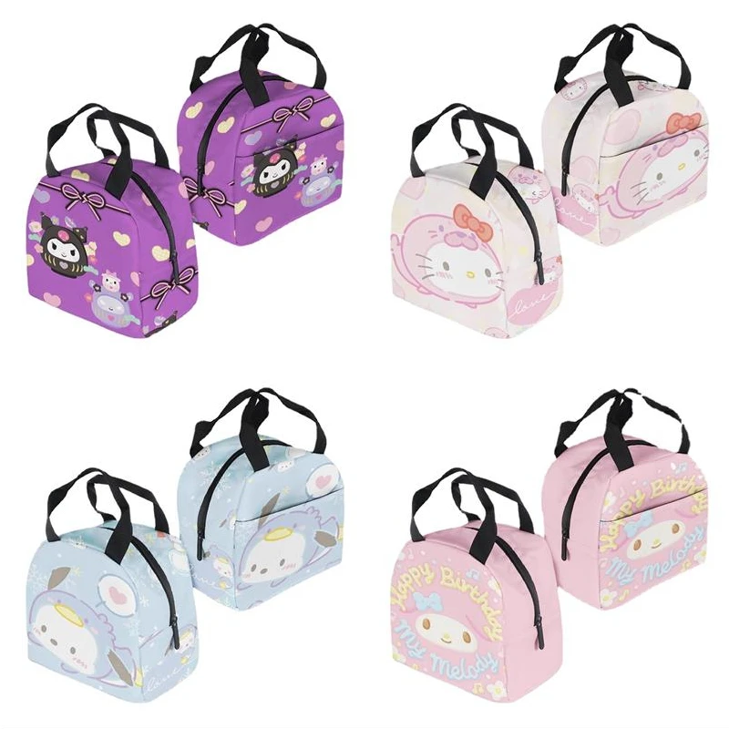 

Sanrio серии Kawaii Kuromi понравико коричная изоляционная сумка для обеда необходимая вещь для студентов и офисных работников Сюрприз подарок