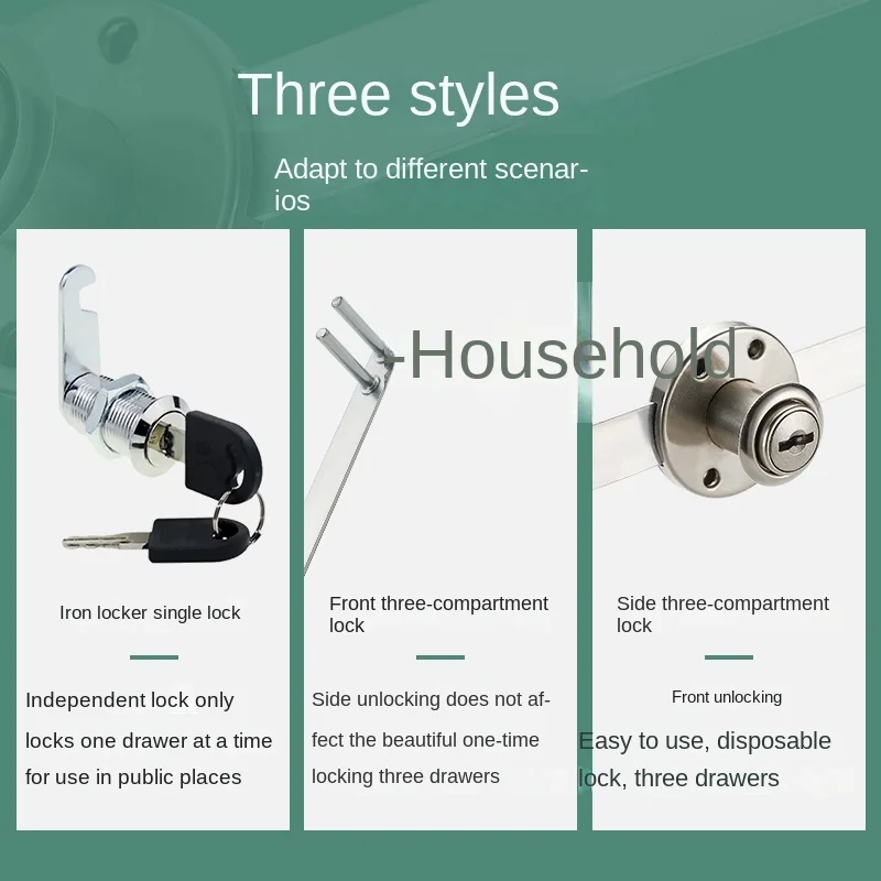 Замок для офисных дверей и шкафов цилиндрический сейф с 2 ключами 16/20/25/30 мм