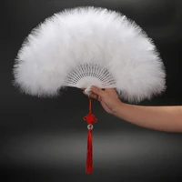handheld feather fan adult cheongsam catwalk show dance folding fans event festival party accessories for women and men