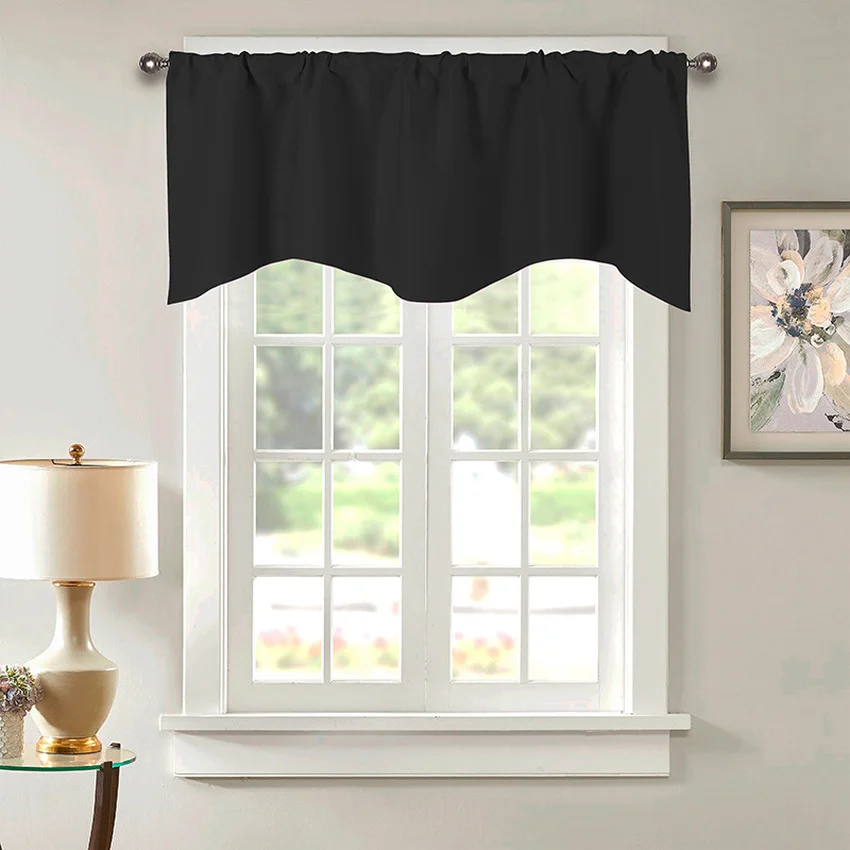 

132*46cm Window Valance Polyester Window Cover Household Home Textile Curtains Rod Pocket for Living Room Kitchen