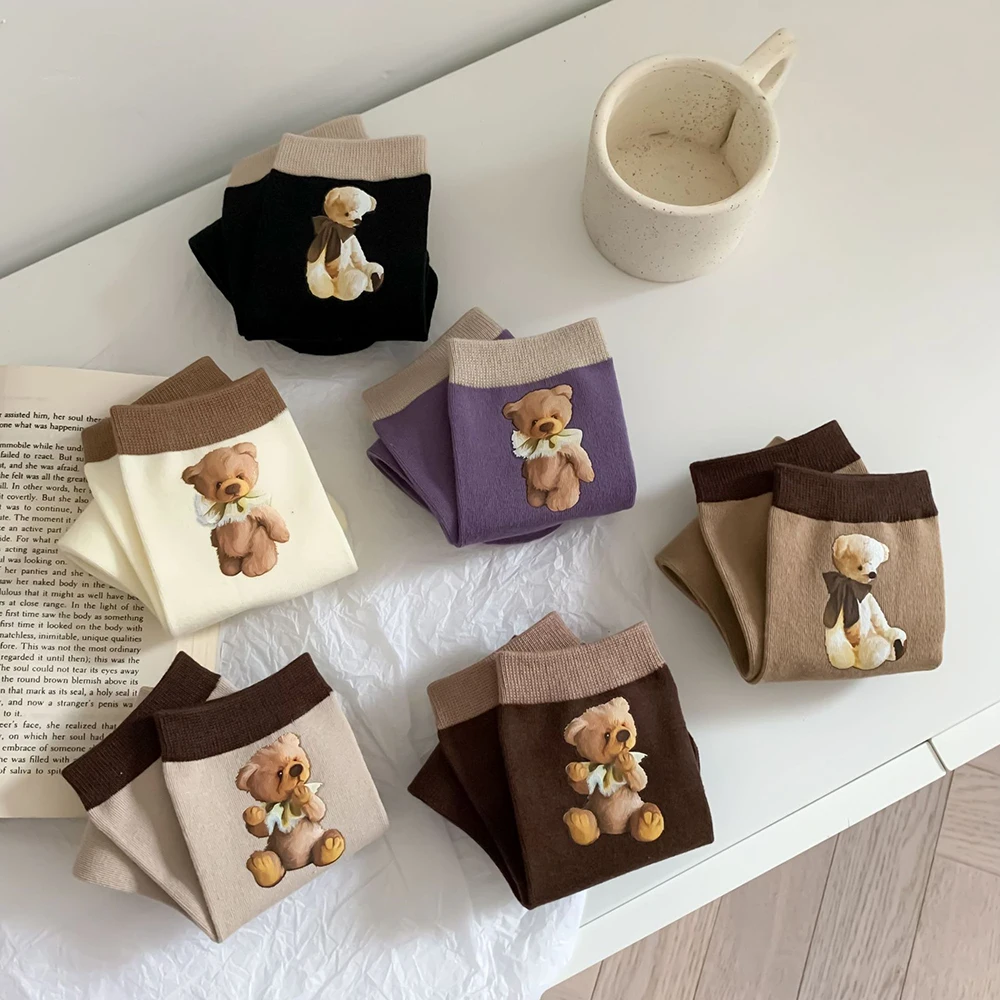 

High Quality Cartoon Women's Cotton Socks Bear Lovely Kawaii Animal Pattern Girl Breathable Sock Female Princess Sock Girls Gift
