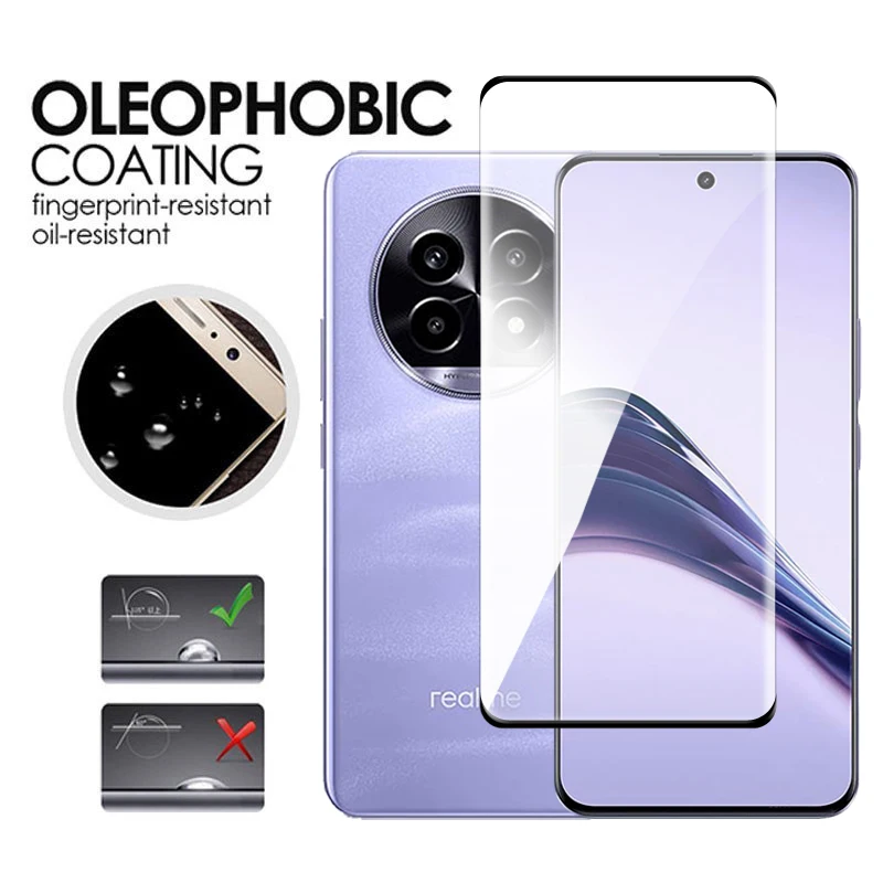 Фото 6 в 1 для Realme 13 Pro Plus стекло Realme 13 Pro закаленное стекло 6,7 дюймов 3D изогнутая полная Защита экрана для Realme 13 Pro №4