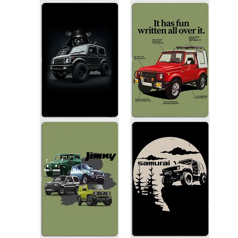 Фото Jimny Samurai Generations классический автомобиль винтажный ретро металлический плакат знак гаражный клуб на заказ Настенный декор жестяной декор комнаты домашний декор №1