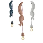 Современный подвесной светильник в скандинавском стиле в виде белки, люстры в виде животных для детской, столовой, кухни, лофта, подвесной светильник