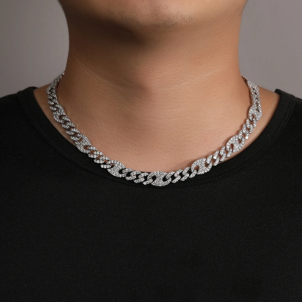 Ожерелье Uwin женское из кубинской цепи украшение в виде холодной Подвески Mariner 11