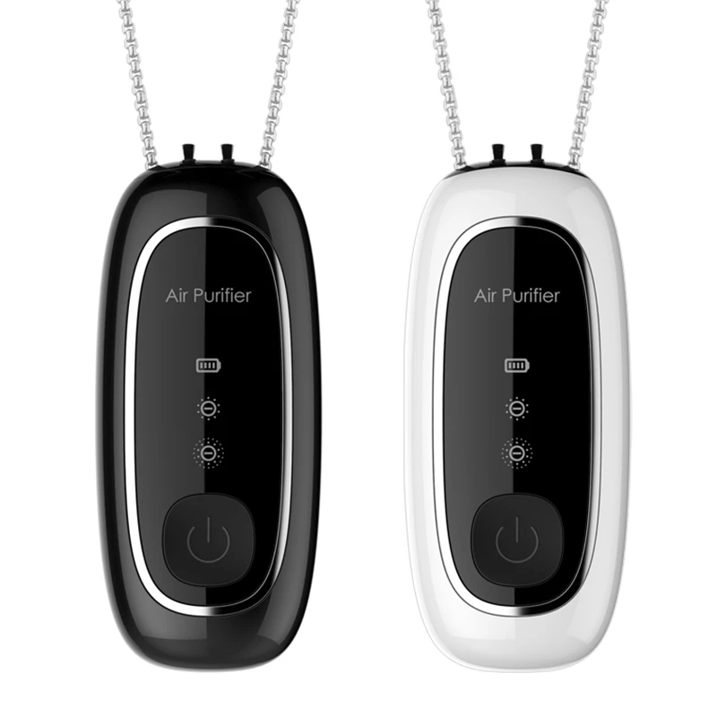 

160 Million Negative Ion Purifier Personal Wearable Mini Portable Dual-Head Brush Necklace Hanging Neck Purifier
