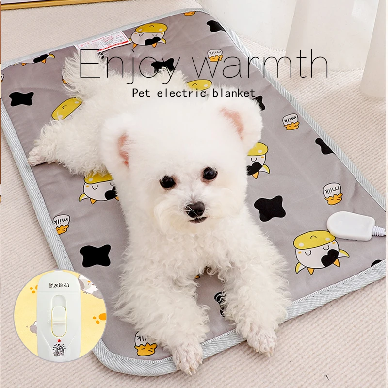 

Pet Electric Blanket Heating Soft Pad Adjustable Temperature Electric Warmer Blanket Dog Cat Pad Waterproof Bite-resistant Wire