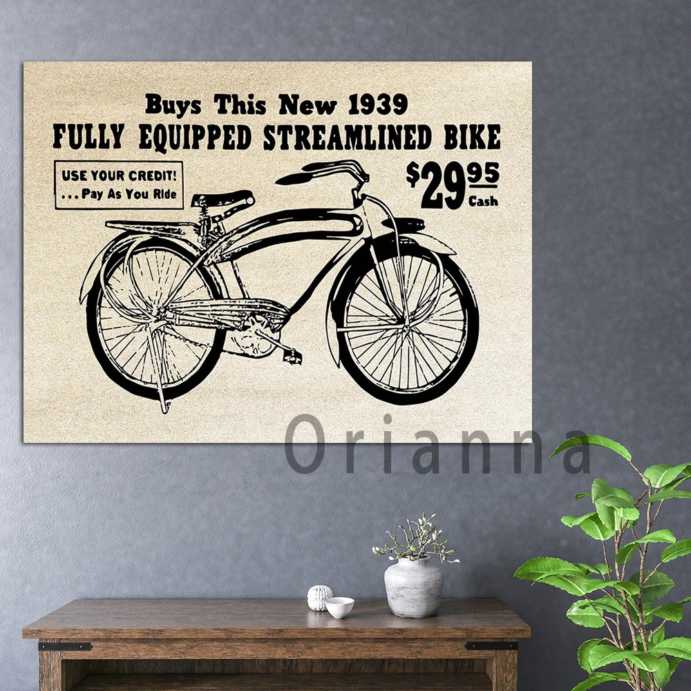 Wall Art Canvas Prints Posters Living Room Bedroom Garage Decor Painting Gift For Cyclist