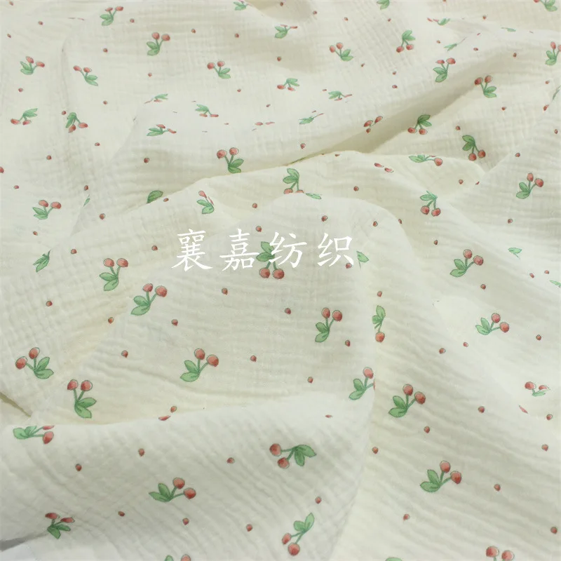 

50x135cm Double-layer Cotton Cloth Crepe Baby Pajamas Home Clothes 100% Cotton Challie Fabric Crushed Breathable