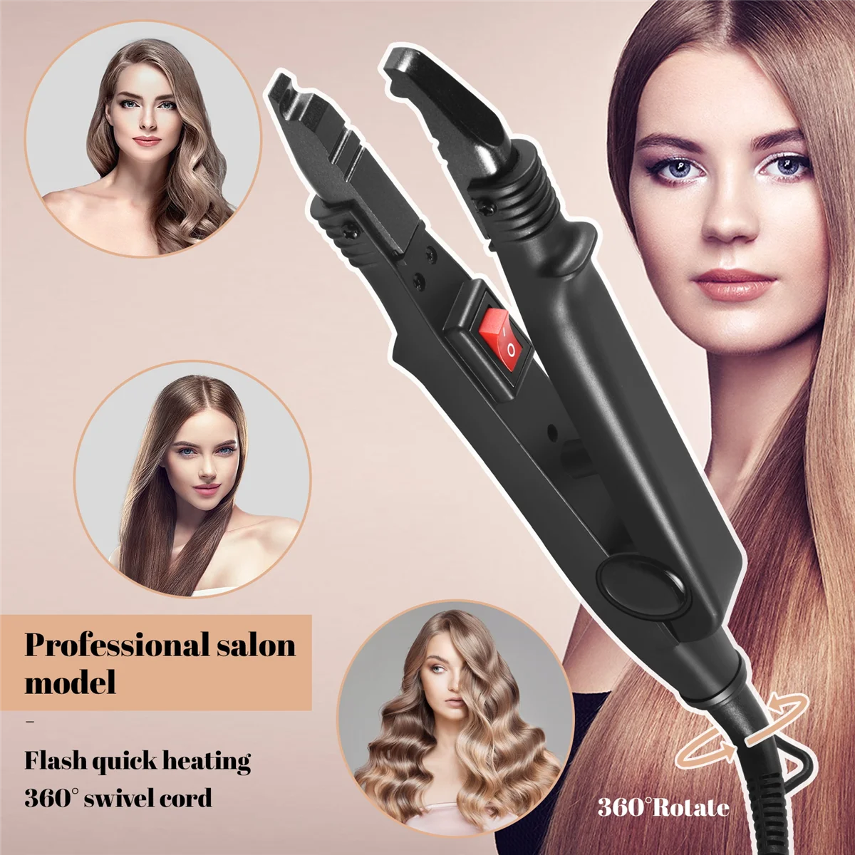 Утюг для наращивания волос инструменты склеивания кератина терморазъем