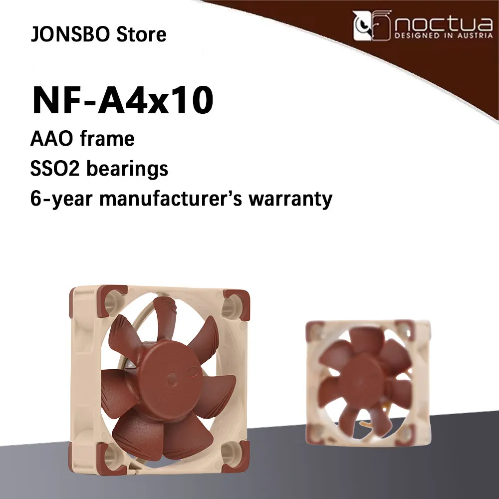 Фото Noctua NF-A4x10 3pin/4pin 12V/5V Корпусный вентилятор 40x40x10mm Тонкий вентилятор ШИМ Интеллектуальный контроль температуры Ультрамаленький вентилятор №1
