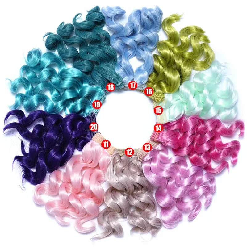 

20*100cm Doll Wave Hair For Blythe DIY Doll Accessories Milk Slik Wigs Hair Toys 1/3 1/4 1/6 BJD SD MSD YOSD Handmade Doll Wigs