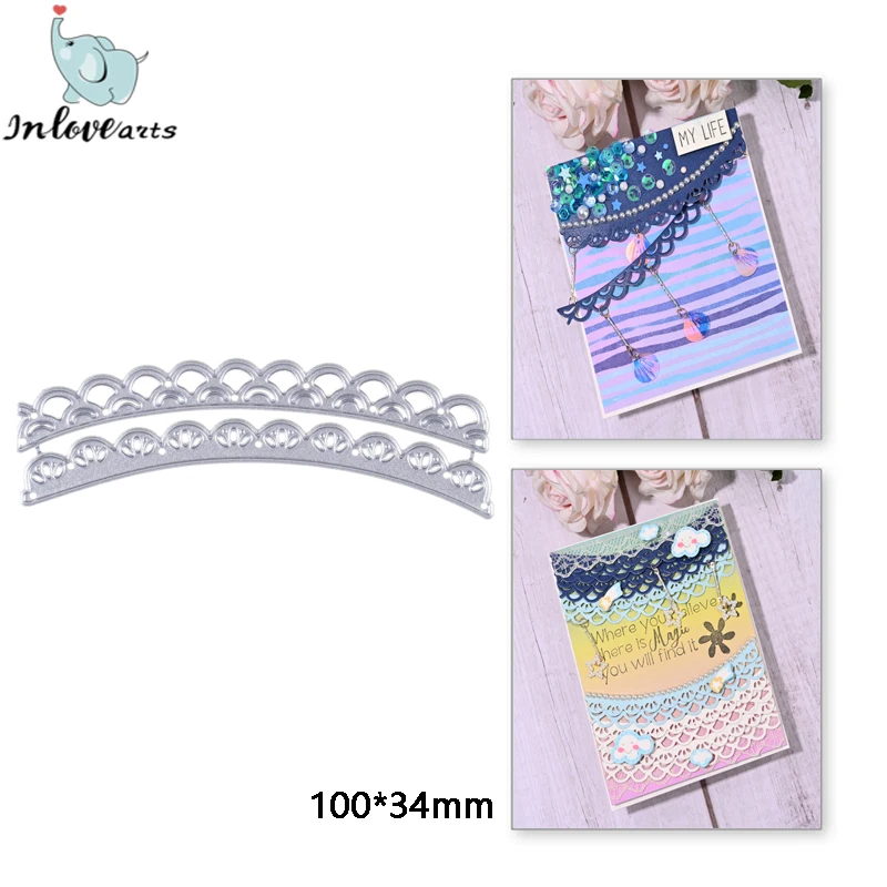 

InLoveArts Wavy Lace Border Metal Cutting Dies DIY Frame Scrapbooking Paper Photo Album Crafts Mould Punch Embossing Stencils