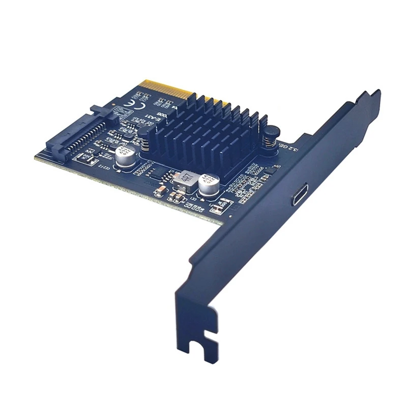 

1 PC USB3.2 Expansion Card GEN2X2 20Gbps PCI-E 4X Transfer TYPE-C ASM3242 Chip WIN10/WIN11 Expansion Card PCB + Metal Black