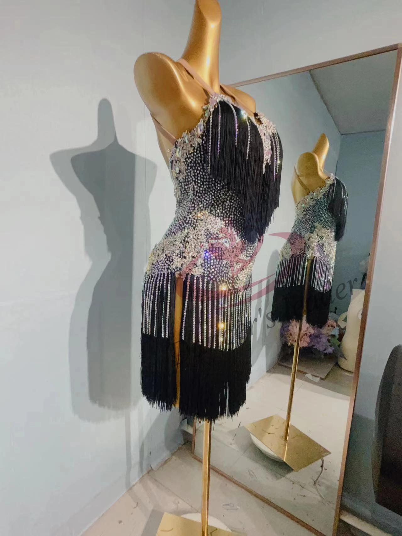 Женское платье с бахромой для латиноамериканских танцев