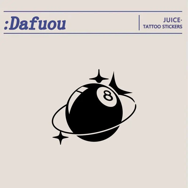 Модная черная планета бильярдный сок татуировка наклейка Мужская рука новинка