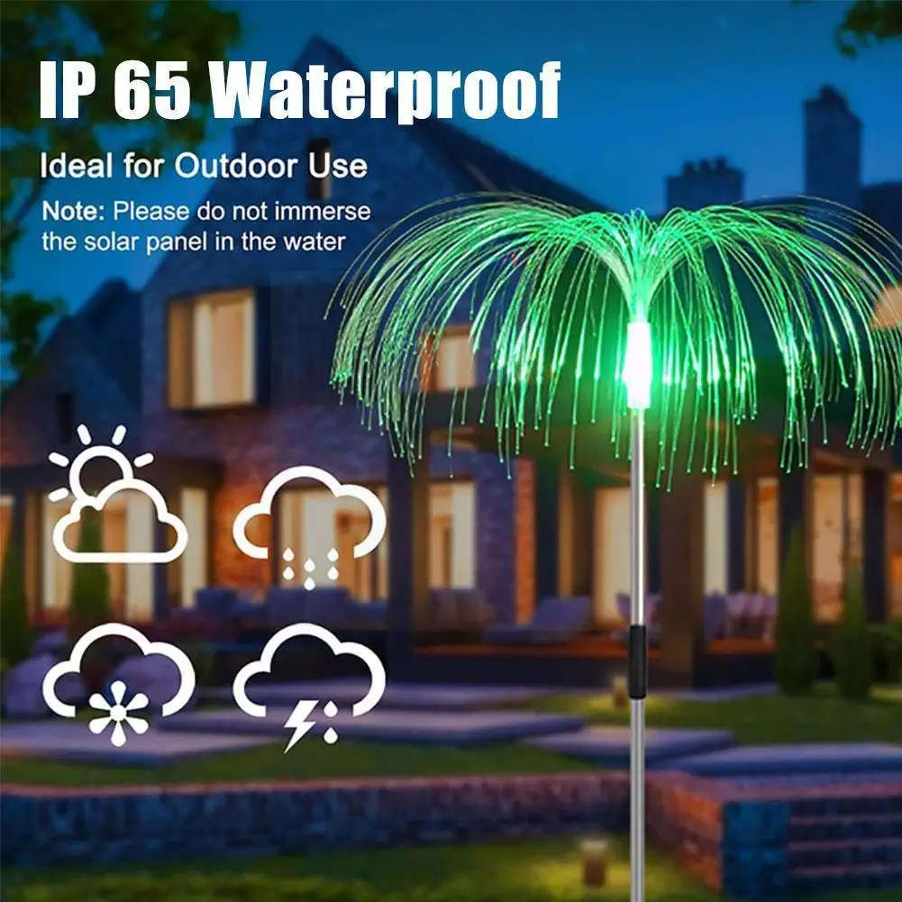 

Fiber Optic Jellyfish Solar Light Waterproof Decor Solar Lights Lights Garden Outdoor Landscape Walkway Y9H4