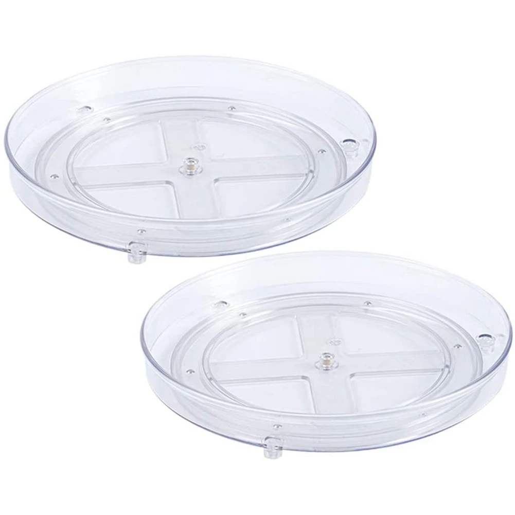 Lazy Susan Turntable Cabinet Organizer,Clear Lazy Susan Organizer Spice Rack for Cabinet for Kitchen Bathroom A