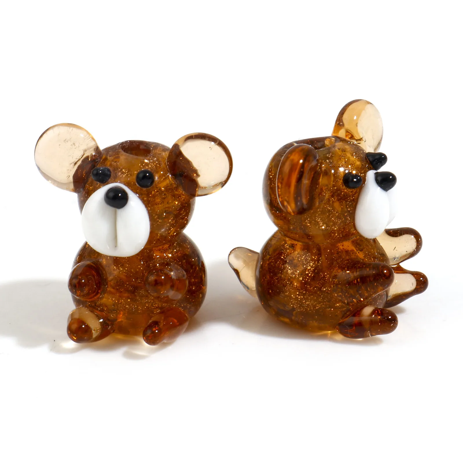

Стеклянные бусины в форме медведя, 2 шт., прозрачные коричневые бусины в форме медведя для изготовления ювелирных изделий «сделай сам», 20 мм x...