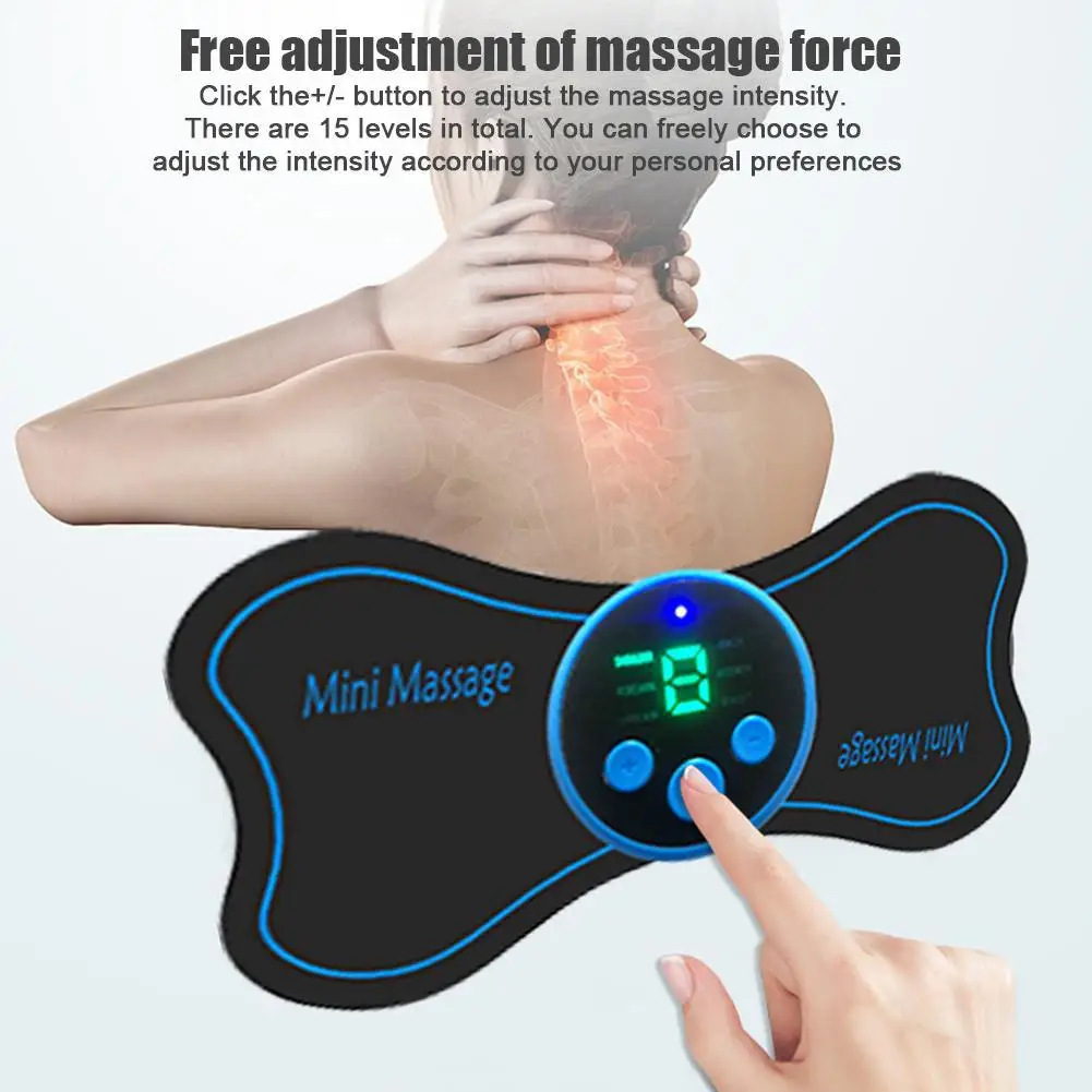 

Portable Mini Electric Neck Back Massager EMS Cervical Patch Relief Pain Shoulder And Neck Pulse Physiotherapy Cervical Massage
