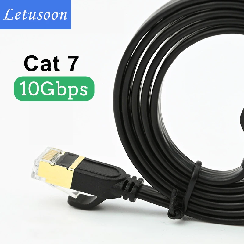 

Flat Cat 7 Ethernet Cable RJ45 10Gbps RJ 45 Network Cable Cat7 Lan Cord Patch Internet for Modem Laptops PS 5 4 Router Cat6 6