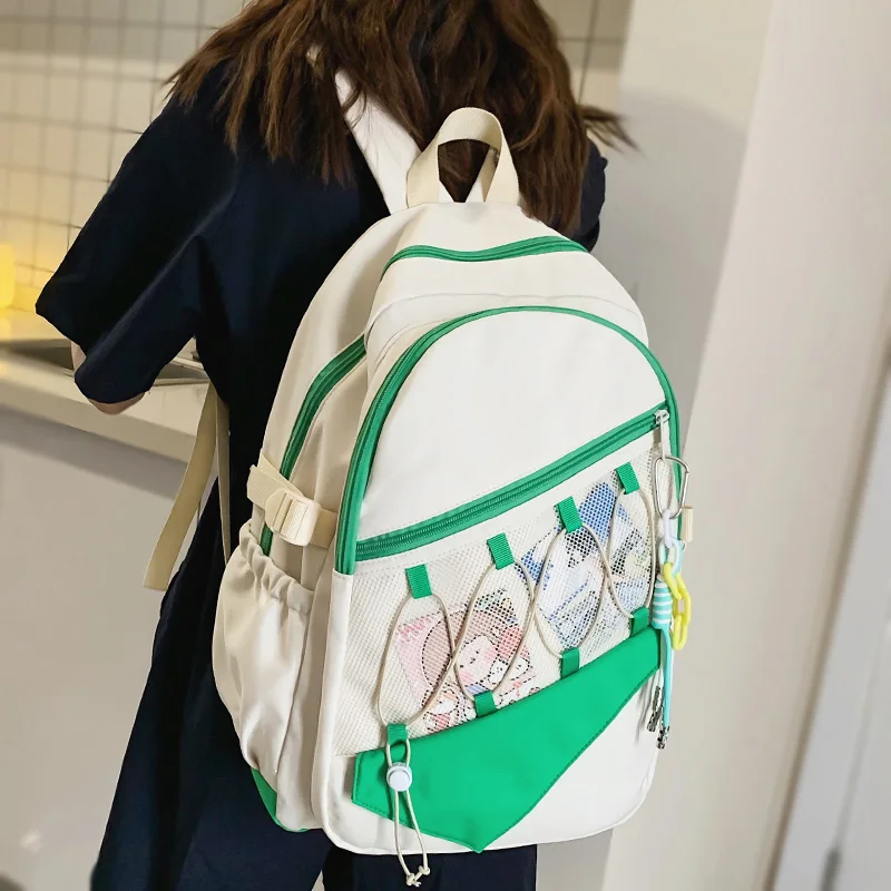 

Male Lady Waterproof Mesh Book Bag Boy Girl Travel Backpack Female Cute Laptop College Backpack Fashion Women Men Net School Bag