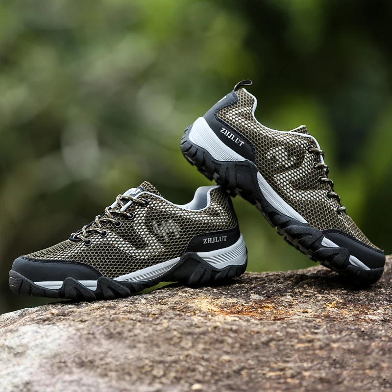 Mens Wear-resistant Breathable Hiking Shoe Mountain Climbing Trekking Sneakers Comfortable Outdoor Non Slip Aqua Shoes Footwear