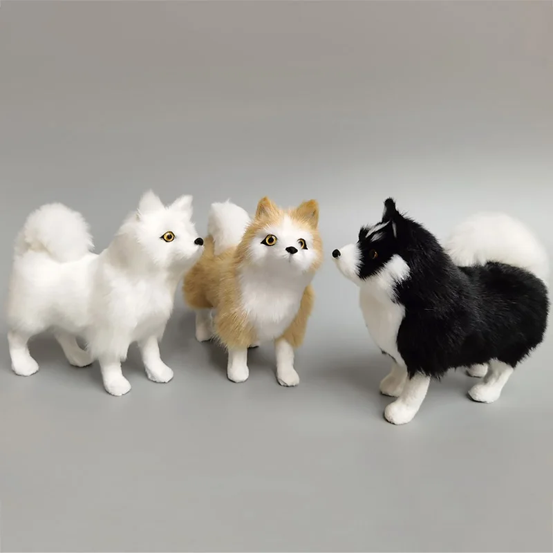 

Simulation Dogs Miniatures Toys Faux Plush Artifical Children Animal Handicraft Gifts Model Car Props