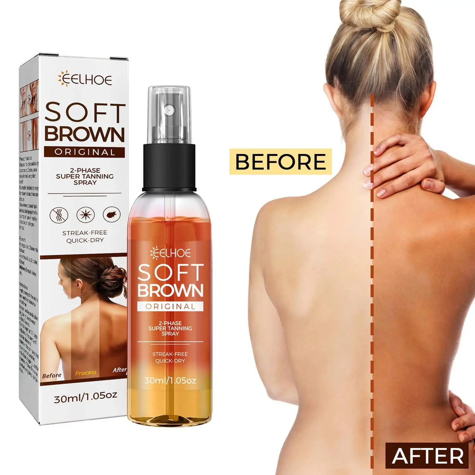

Self Tanning Mousse Spray Fast Body Face Self Tanner Fake Tan Cream Solarium Mak Makeup Foundation 60ml Sunless Wheat Color