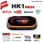 Приставка Смарт-ТВ HK1 RBOX X4, Android 11,0, Amlogic S905X4, 8K, 4 ГБ, 32 64128 ГБ, 3D, Wi-Fi, 2,4G и телефон, поддержка Google Player, Youtube, Netlflix