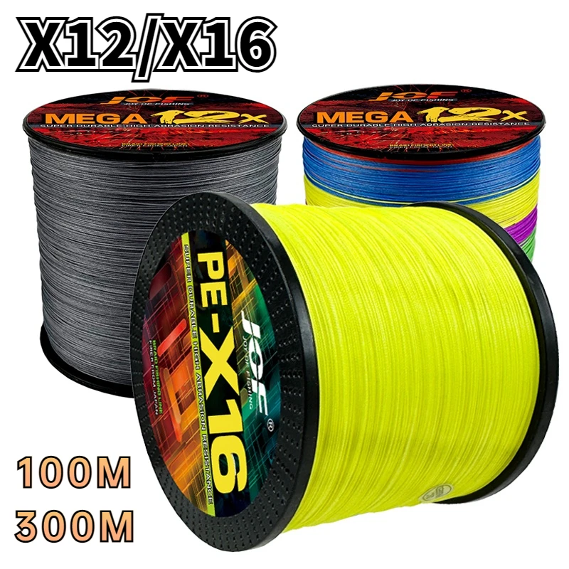 Фирменная гладкая плетеная рыболовная леска JOF 16/12 нитей 100/300 м сверхпрочная