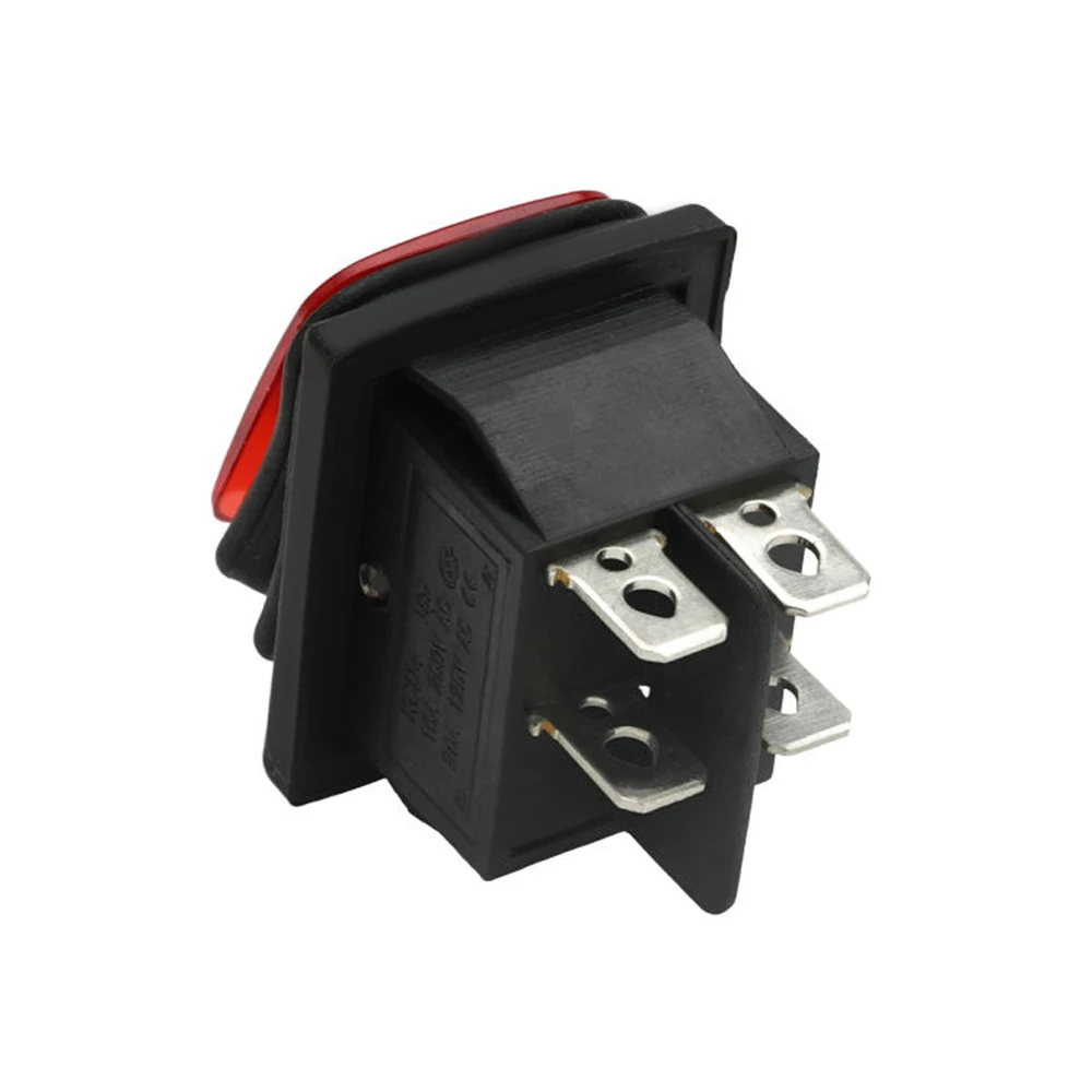 100 шт. переключатель с подсветкой водонепроницаемый 4-контактный вкл./выкл. электрическое управление аксессуары для ретрофита домашней бытовой техники 6/10А on.