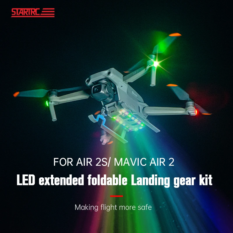 

DJI Air 2S LED Extended Landing Gear for DJI Mavic Air 2 Drone Accessories Night Flight Light Heighten Foldable Landing Skid