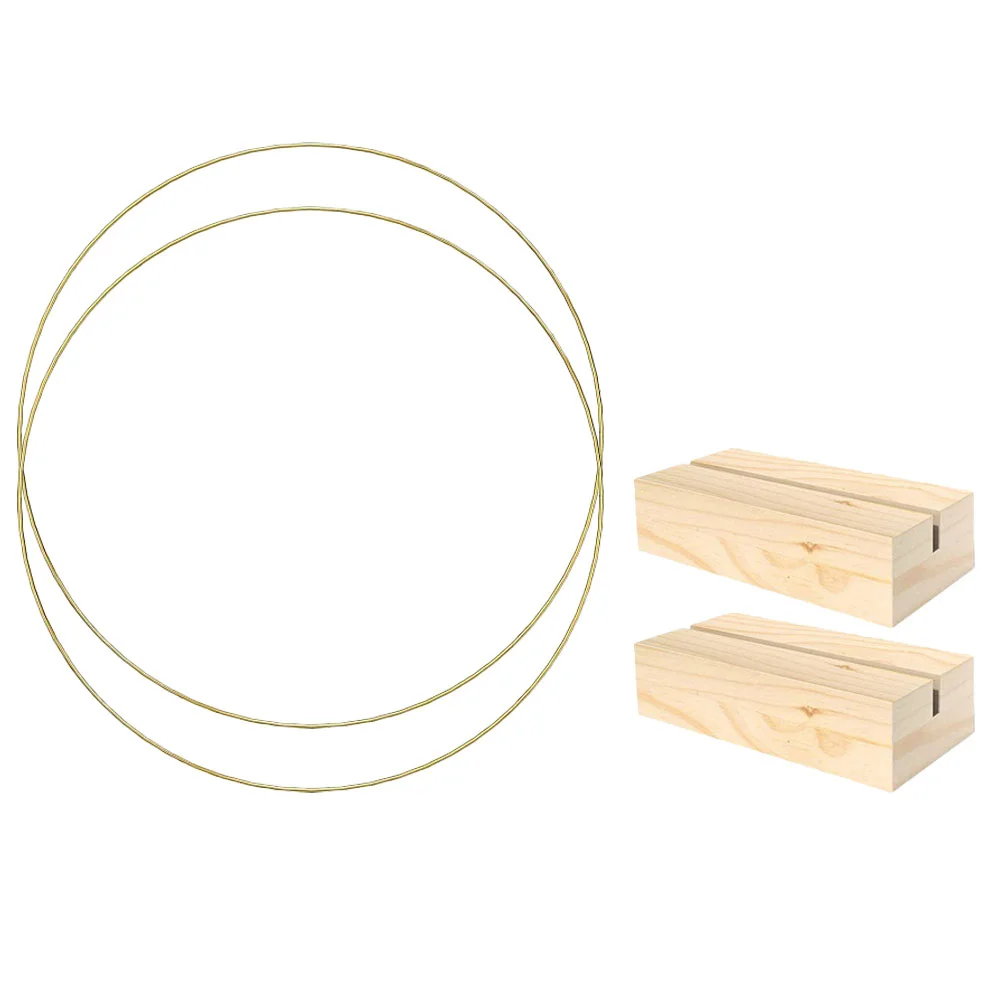 

2 Sets Wreath Hoop DIY Wall Hanging Decor Floral Wire Wreath Frame Crafts Metal Dream Catcher Frame Wood Wire Wreath Form