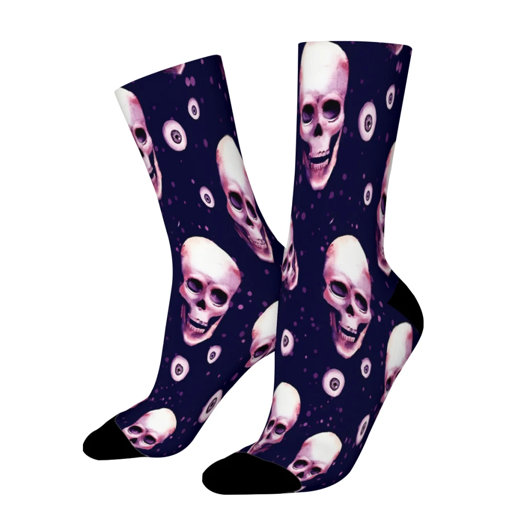 

Прямые Носки с рисунком черепа, мужские и женские весенние чулки из полиэстера с принтом