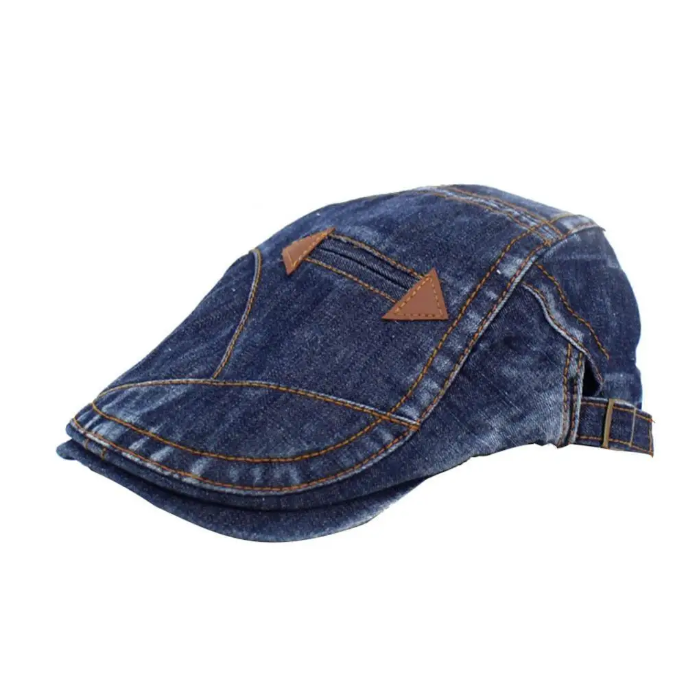 

Cap Hat Men 2019 New Women Vintage Washed Jeans Outdoor Sports Denim Beret Sun Visor Flat