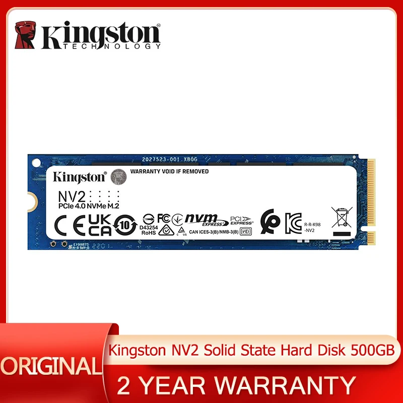 Твердотельный жесткий диск Kingston NVMe PCIe NV2, 500 ГБ SSD Nvme M.2 ...