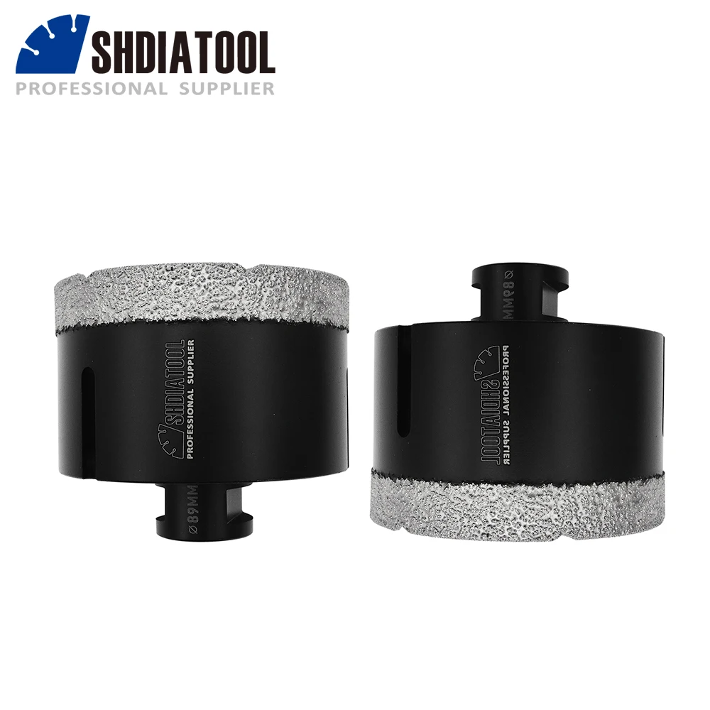 2pcs/Set Diameter 89mm M14 Diamond Core Drill Vacuum Brazed Dry Drilling Bits Tile Crown Marble Hole Saw For Angle Grinder