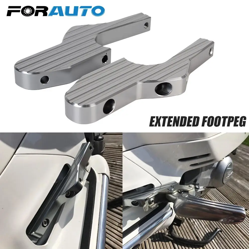

Moto Pedal Extended Footpegs For Vespa GT GTS GTV 60 125 200 250 300 300ie Passenger Foot Peg Extensions Motorcycle Accessories