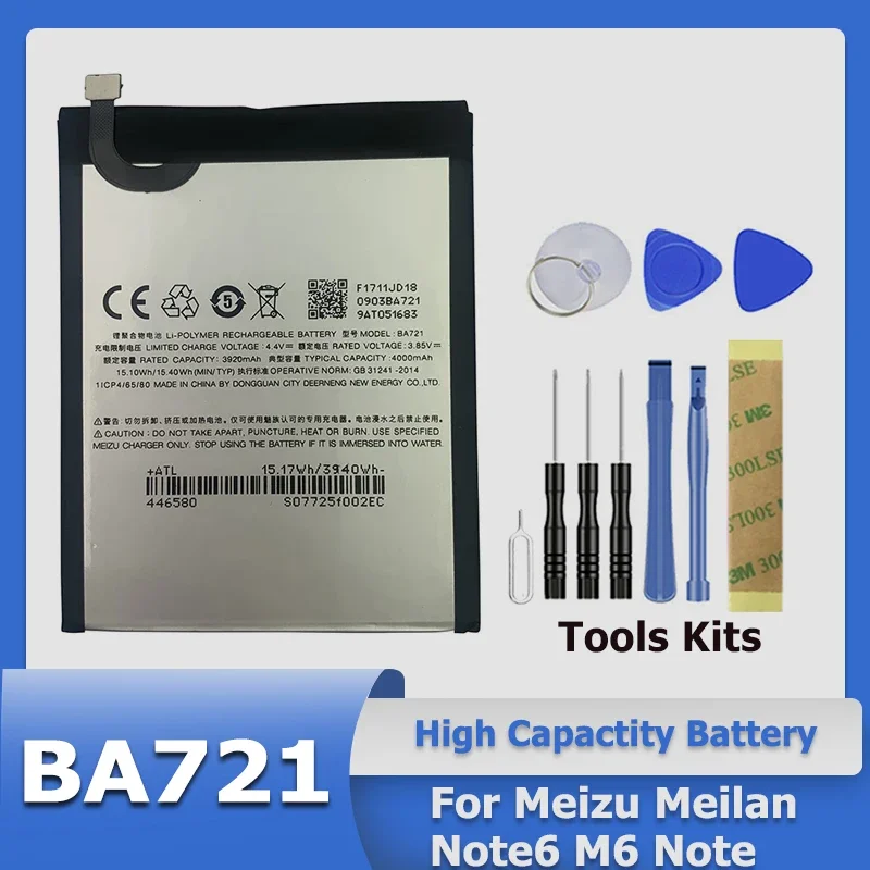 Высококачественный Новый Сменный аккумулятор XDOU для телефона Meizu M6 Note M721H M721L +
