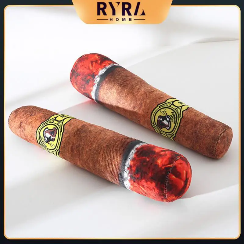 

For Small Dogs Sound Squeak Toy Red Plush Toy New Interactive Toy Big Smoke Pet Supplies Funny Cigar Toy 27x7x7cm Pet Toy Ins