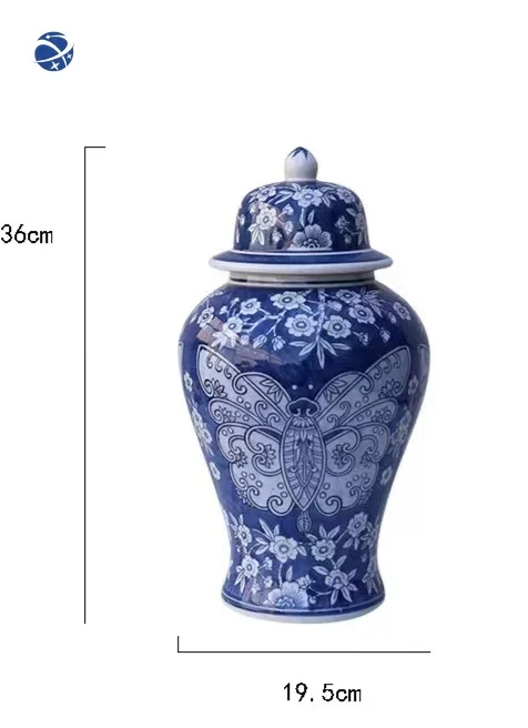 Цзиндэчжэнь высококачественная роскошная сине-белая банка с имбирем ручная