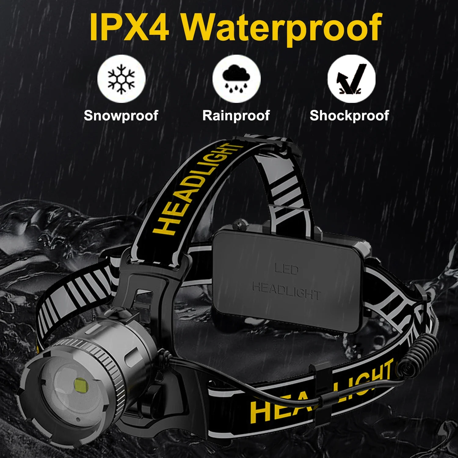 Индукционный налобный фонарь с ИК-подсветкой мощный светодиодный 4 режимами