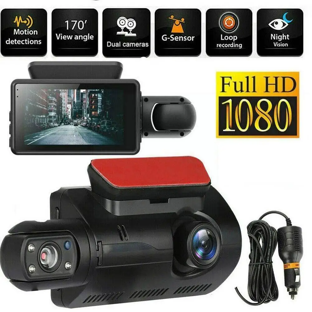 Dashcam Dual Camera HD inside Front Rear Camera 2 Lens Recorder Car DVR Recorders Dash Cam Auto Wide Angle Night Vision 2022