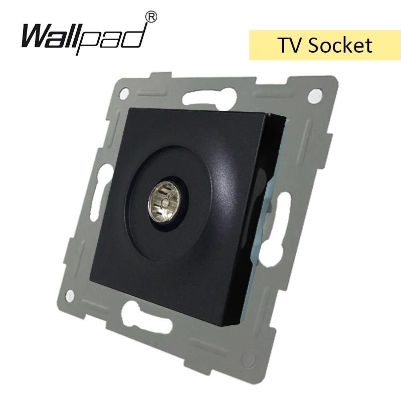 Wallpad черная стеклянная розетка 1-2 клавиши USB Cat6