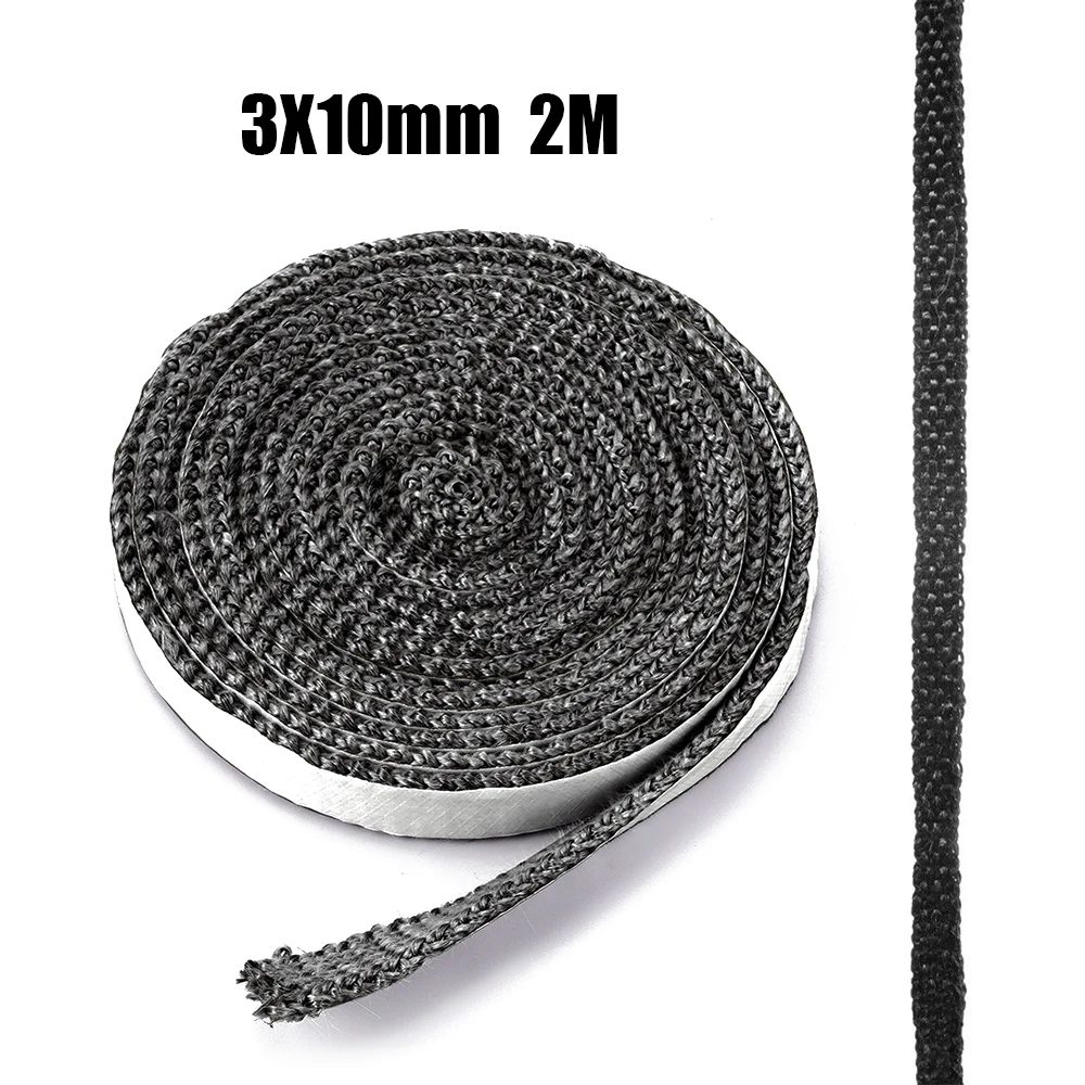 

10/15 мм уплотнительный шнур для камина, сменный самоклеящийся шнур из стекловолокна для двери дровяной плиты, черная уплотнительная лента 2 м